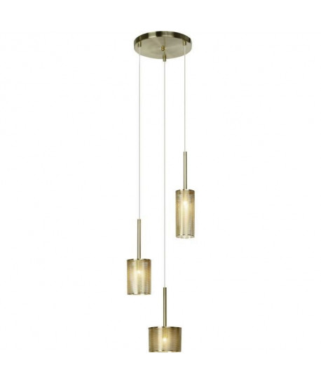 GRACIAN  Suspension 3 lumieres Laiton Ř25cm