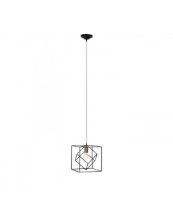 TYCHO  Suspension Métal Cubique Noir & Cuivre 25x25cm