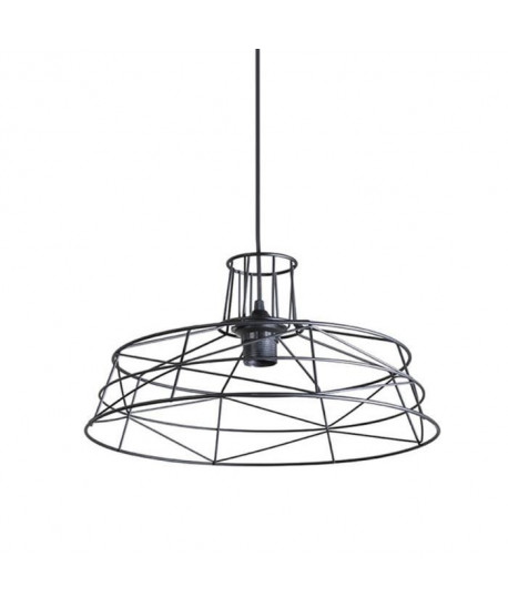 ARIANE Lustre  suspension filaire style industriel 40x21 cm E27 100W noir