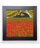 LAUTIER JULIEN Image encadrée La 2 CV aux coquelicots 37x37 cm Vert