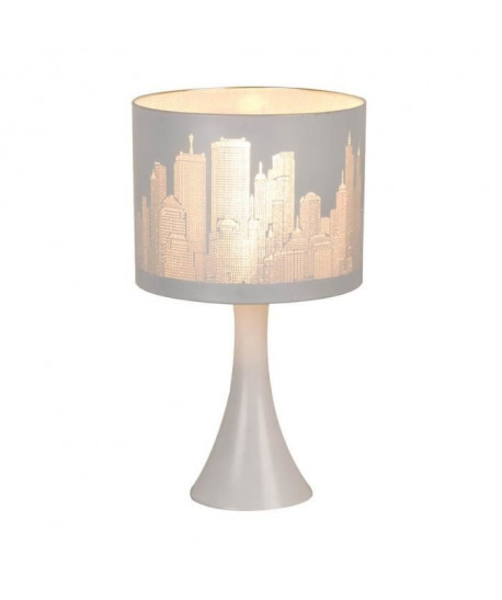 NEW YORK Lampe a poser E14 40W blanc