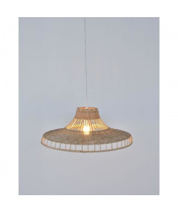 DAWEI Lustre  suspension en rotin 45x20 cm E27 100W beige