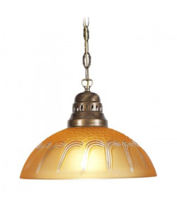 CLASSIQUE Suspension acier et verre 35x35x90 cm Ambre