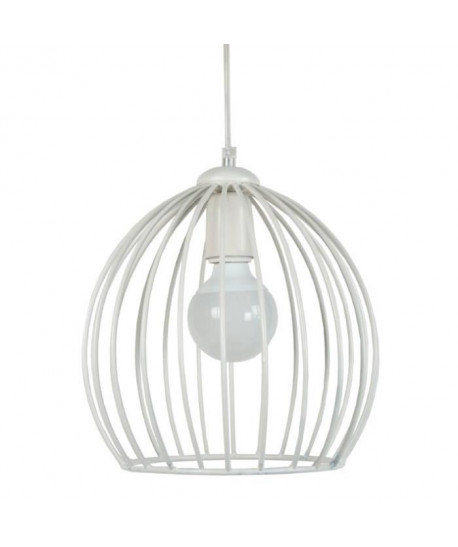 GRAND BALL Suspension acier 27x27x90 cm Blanc