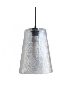 GLITTER CÔNE Suspension verre 20x20x90 cm Argent