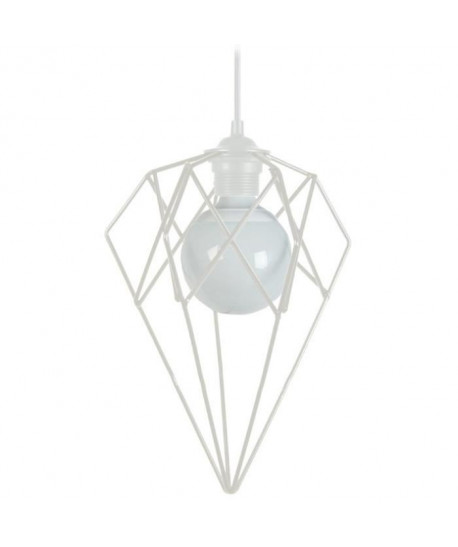 GEOMETRIQUE Suspension acier 30x30x90 cm Blanc