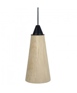 AMPARA Suspension acier 15x15x90 cm Bois Platane et noir