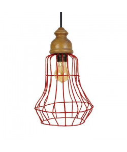 BIRNE Suspension acier 24x24x90 cm Rouge