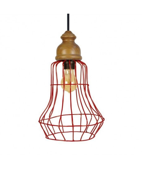 BIRNE Suspension acier 24x24x90 cm Rouge