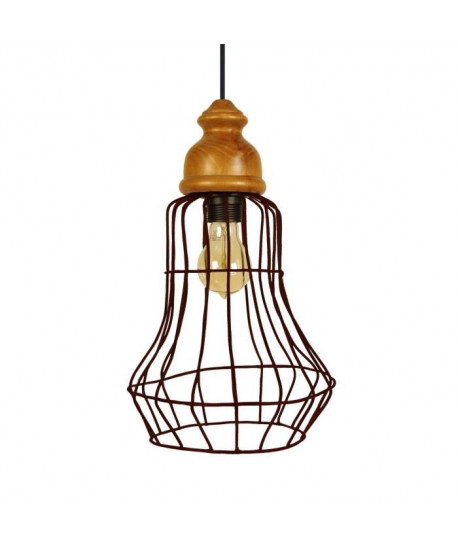 BIRNE Suspension acier 24x24x90 cm Marron