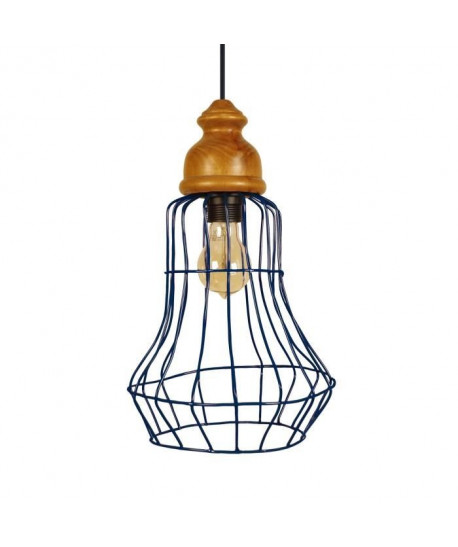 BIRNE Suspension acier 24x24x90 cm Bleu