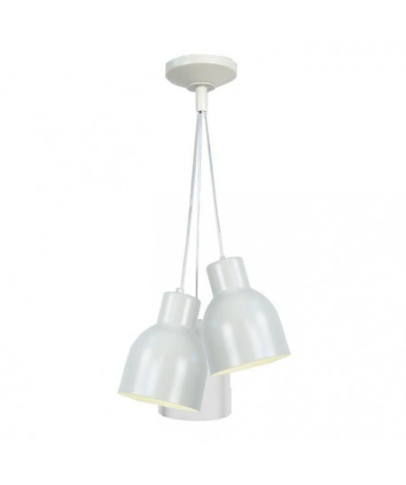 CARLSON Lustre acier 30x30x100 cm Blanc