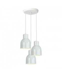 CARLSON Lustre acier 30x30x100 cm Blanc