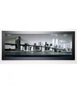 LEPORE JEFF Image encadrée Fiume Hudson Brooklyn Bridge New York 40x102 cm Gris