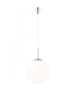 GLOBO LIGHTING Suspension nickel mat en verre opal satiné  Blanc