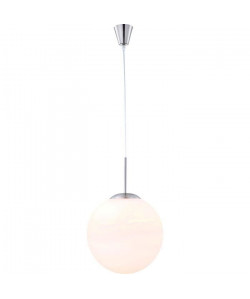 GLOBO LIGHTING Suspension nickel mat en verre opal satiné  Blanc orangé