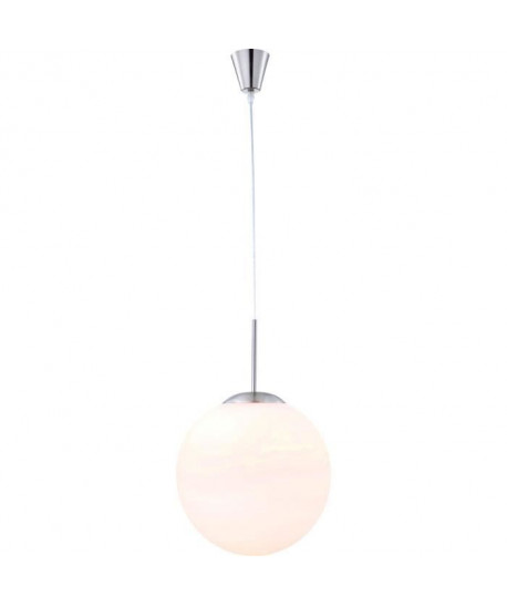 GLOBO LIGHTING Suspension nickel mat en verre opal satiné  Blanc orangé