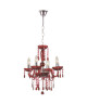 GLOBO LIGHTING Lustre  Cristaux acryliques  ř 42 cm  H 135 cm  Chrome rouge