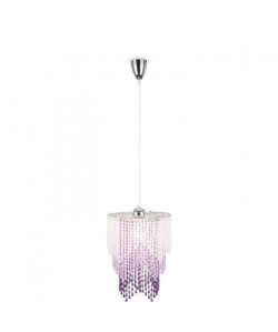 GLOBO LIGHTING Lustre chrome en acrylique translucide lilas  H 165 x Ř 26 cm