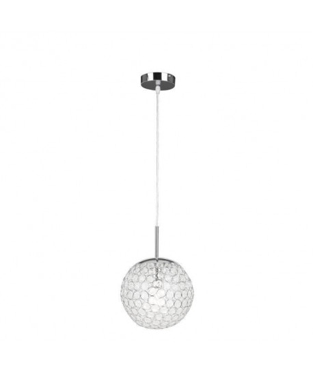 GLOBO LIGHTING Suspension chrome en acrylique translucide