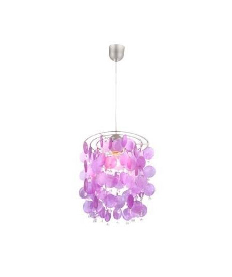 GLOBO LIGHTING Suspension nickel mat en acrylique translucide  H 120 x Ř 26,5 cm