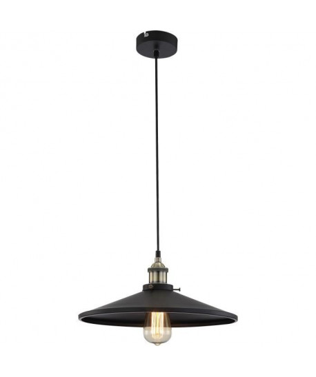 GLOBO LIGHTING Suspension aluminium  Ř 36 x H 12 cm  Noir et doré