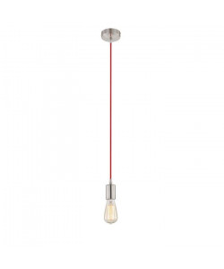 Suspension en nickel mat 140x10x10 cm Rouge