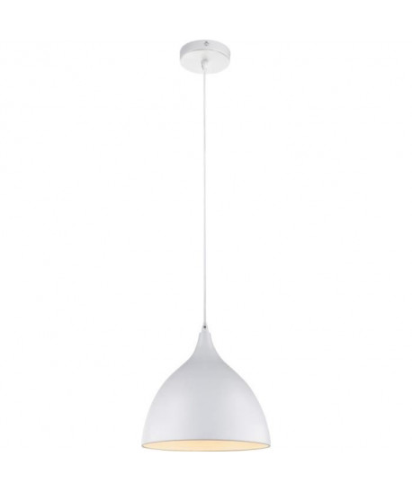 GLOBO LIGHTING Suspension métal  Ř 25 x H 12 cm  Blanc mat