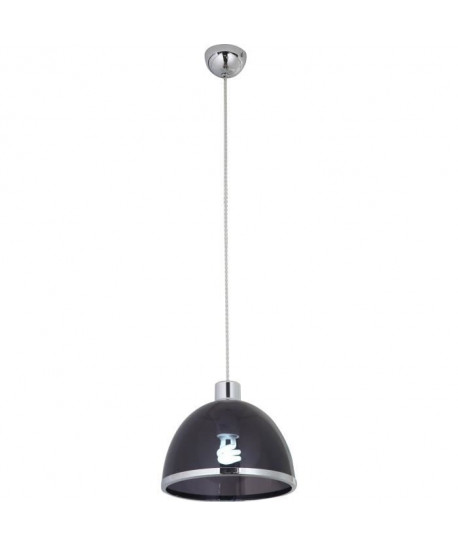 GLOBO LIGHTING Suspension chrome    Acrylique noir   Ř 23 x H 140 cm