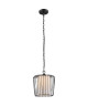 GLOBO LIGHTING Suspension métal noir en verre opal  Forme cylindrique