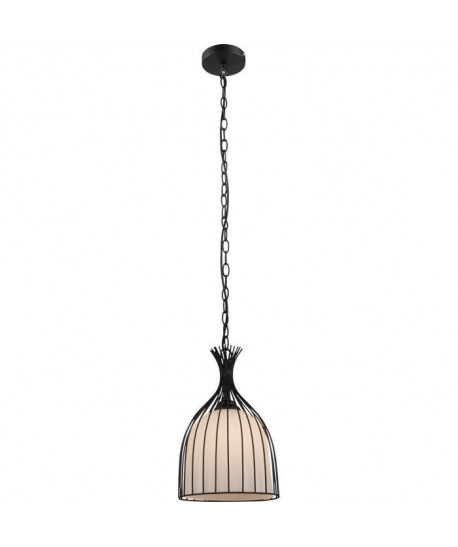 GLOBO LIGHTING Suspension métal noir en verre opal  Forme ronde