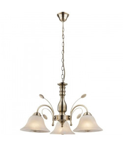 Lustre en laiton vieilli 100x60x60cm Blanc