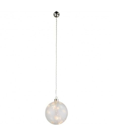 GLOBO LIGHTING Suspension LED Boule avec Interrupteur  Inclus 2 piles CR2450  Ř 12 x H 67 cm  Blanc