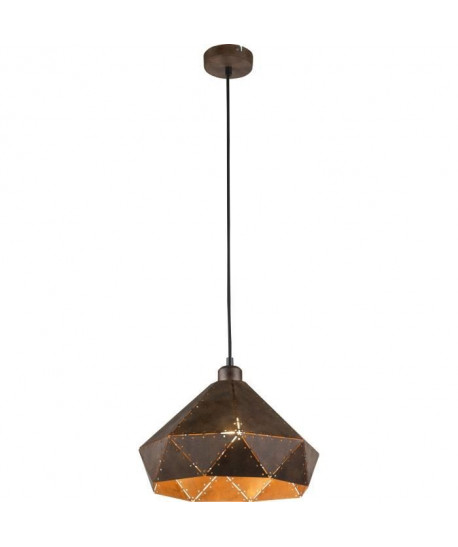 GLOBO LIGHTING Suspension acier couleur rouille noir  H 31,5 x Ř 138 cm