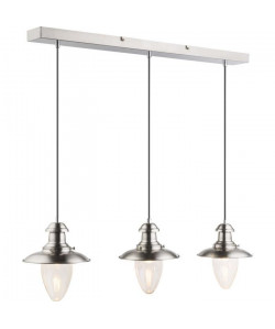 Suspension en nickel mat 130x19x90cm