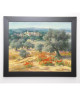 LIM FRANÇOIS Image encadrée Village en Provence  47x57 cm  Rouge