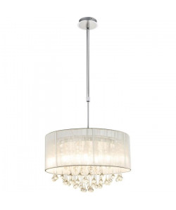 Suspension LED Chrome 120x50x50 cm Gris Métallisé