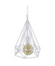 TRYLIS    Lustre  suspension fil métal, diametre 23 cm, blanc