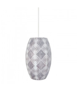 Lustre  suspension polyester décor ikat PowHow Ř15,5 cm E27 60W noir