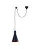 Lustre  suspension Krake Ř20 cm hauteur 150 cm E27 40W noir et rouge