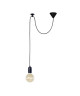 Lustre  suspension Krake Ř20 cm hauteur 150 cm E27 40W noir et transparent