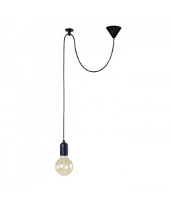 Lustre  suspension Krake Ř20 cm hauteur 150 cm E27 40W noir et transparent