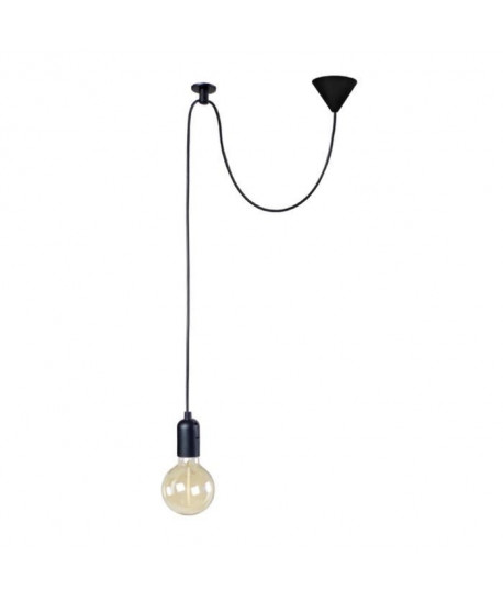 Lustre  suspension Krake Ř20 cm hauteur 150 cm E27 40W noir et transparent