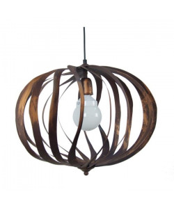 OVALIA Suspension cercles tôle acier  50x50x100 cm  Marron / Or