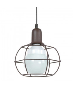 HEX GLOBE Suspension fil acier  18x18x80 cm  Marron