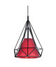 VITRALYS Suspension acier verre 23x23x90 cm Noir / Rouge