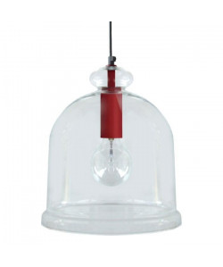 MANILLA Suspension verre 28x28x90 cm Rouge