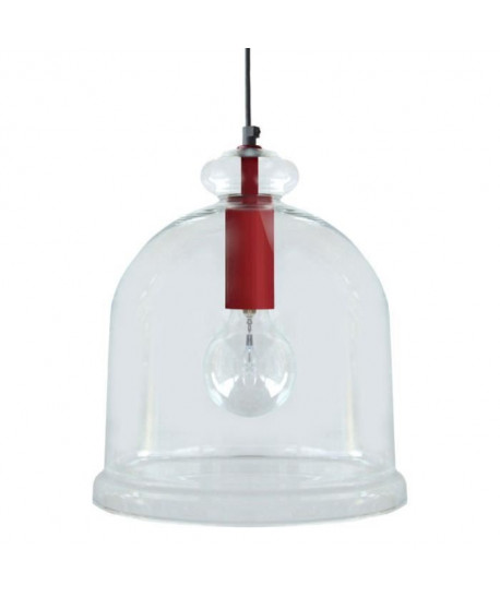 MANILLA Suspension verre 28x28x90 cm Rouge