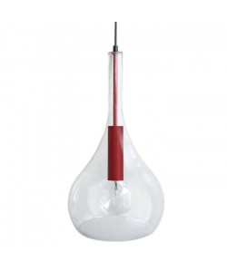 TREVISO Suspension verre 25x25x90 cm Rouge