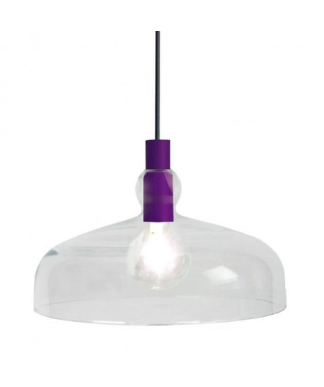 TESTO Suspension verre soufflé bouche  28x28x90 cm  Violet